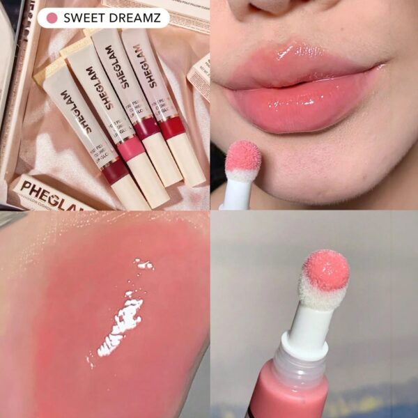 ⁦SHEGLAM ملمع شفاه مرطب ومغذي يدوم طويلا ولامع للعناية بالشفاه ملون للعناية بالشفاه Pout-Sweet Dreamz⁩ - الصورة ⁦2⁩