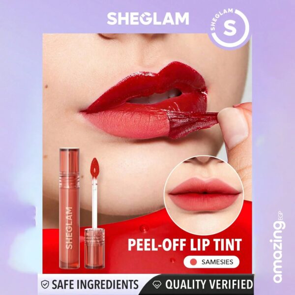 SHEGLAM صبغة الشفاه بيل توك يدوم طويلا روج صبغة شفاه غير لامعة قابلة للتقشير ، ملمع شفاه وشم غير لامع يدوم طويلاً، صبغة شفاه ملونة غير لاصقة، تركيبة مقاومة للماء - Samesies