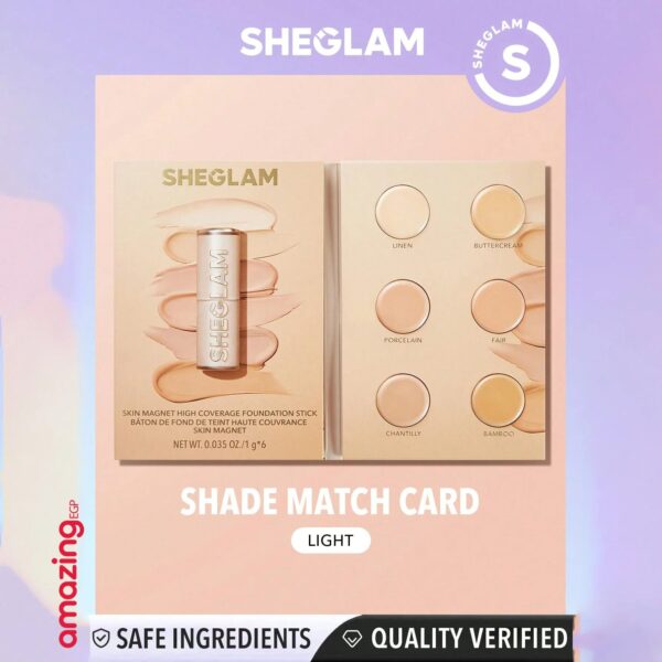 SHEGLAM كريم أساس سكين ماجنت عالي التغطية ، كونسيلر ناعم غير لامع مقاوم للماء يدوم طويلا لتغطية البقع الداكنة والهالات تحت العين - Light