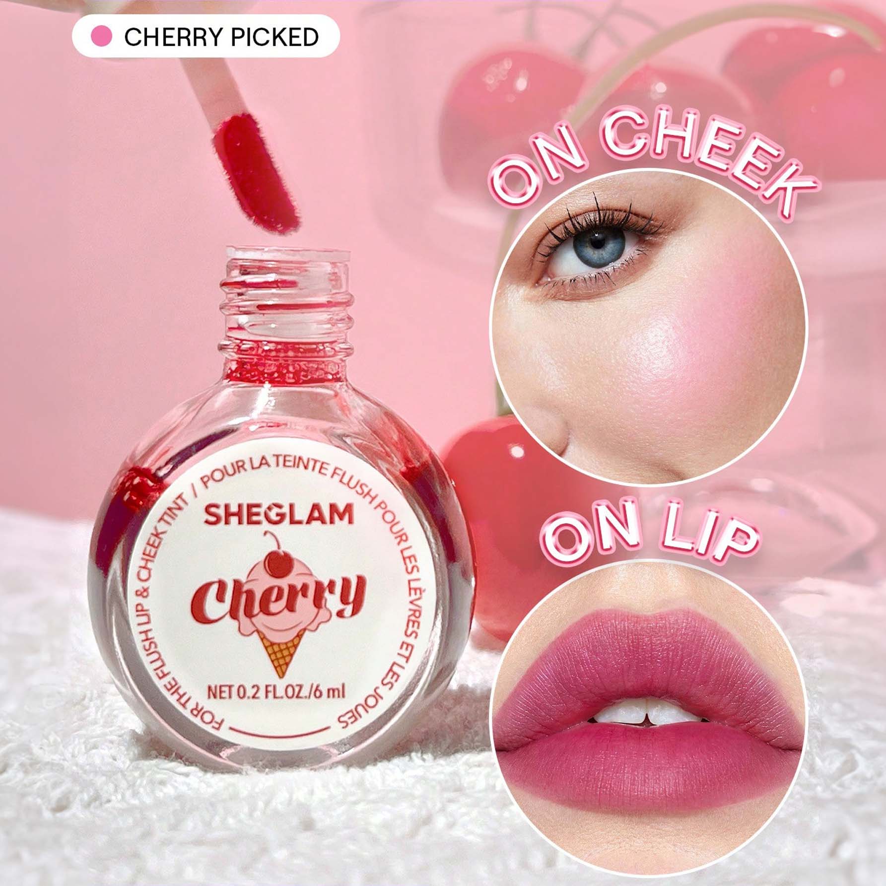 SHEGLAM | للحصول على لون الشفاه والخدود المتدفق ، لمسة نهائية مطفية تدوم طويلًا - Cherry Picked