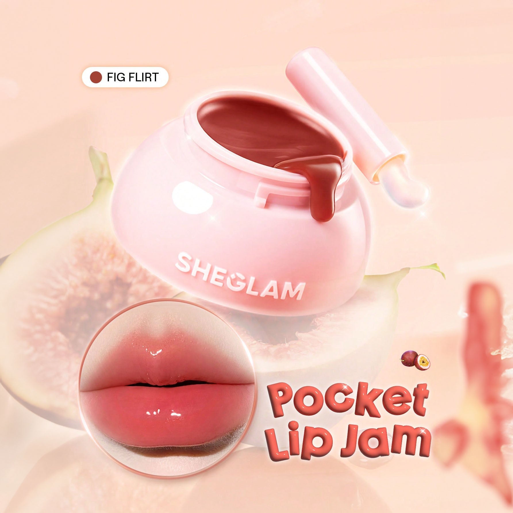 SHEGLAM ملمع شفاه لامع مثالي بلسم شفاه Hydra Jelly Pocket – بتركيبة مرطبة ولمسة لامعة | Fig Flirt