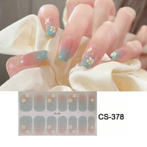 ملصقات مناكير كاملة الالتفاف – شريط أظافر ذاتي اللصق، مقاوم للماء وطويل الثبات، تصميم صيفي عصري لتزيين الأظافر  CS-378 (شيت واحد)